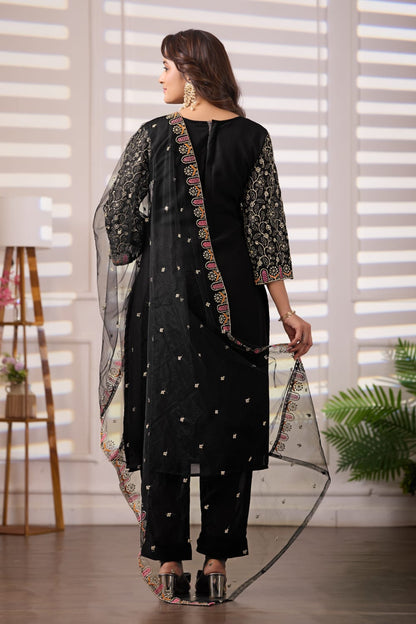 Premium and elegant designer black stylish suit for women