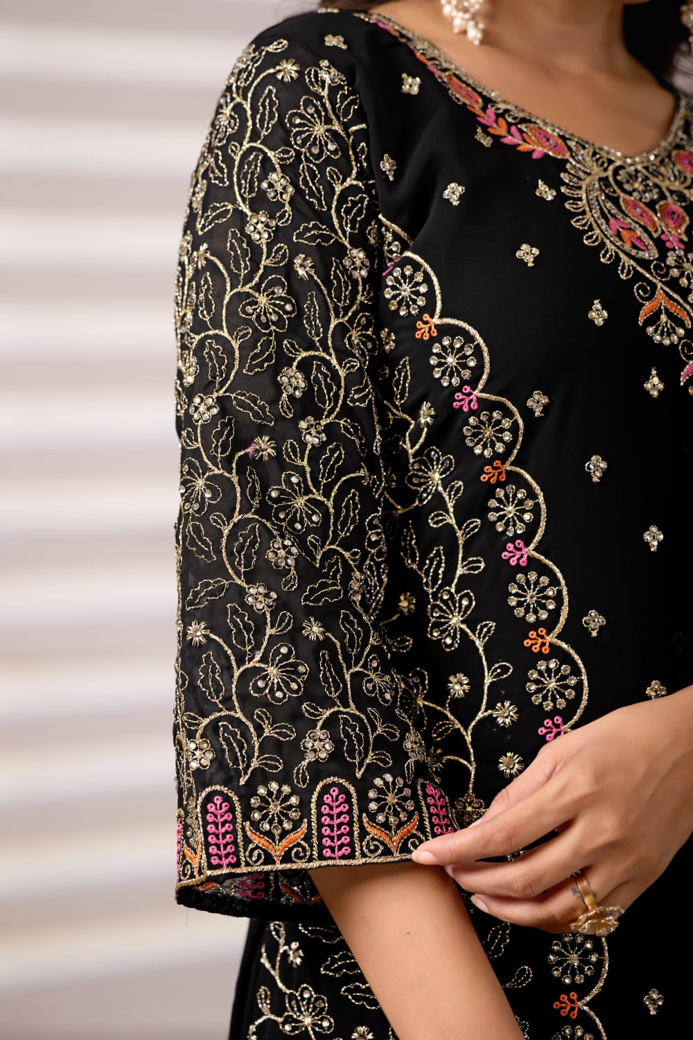 Premium and elegant designer black stylish suit for women