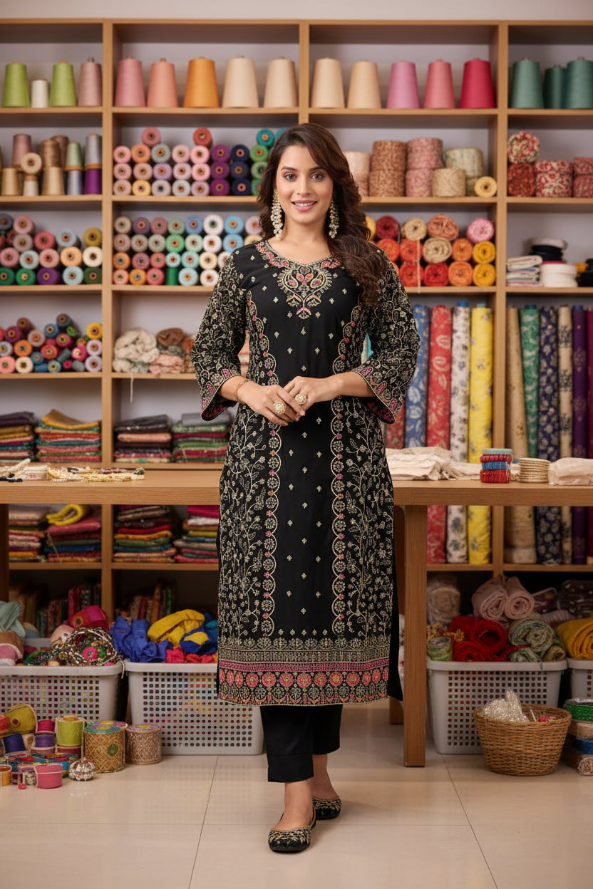 Premium and elegant designer black stylish suit for women