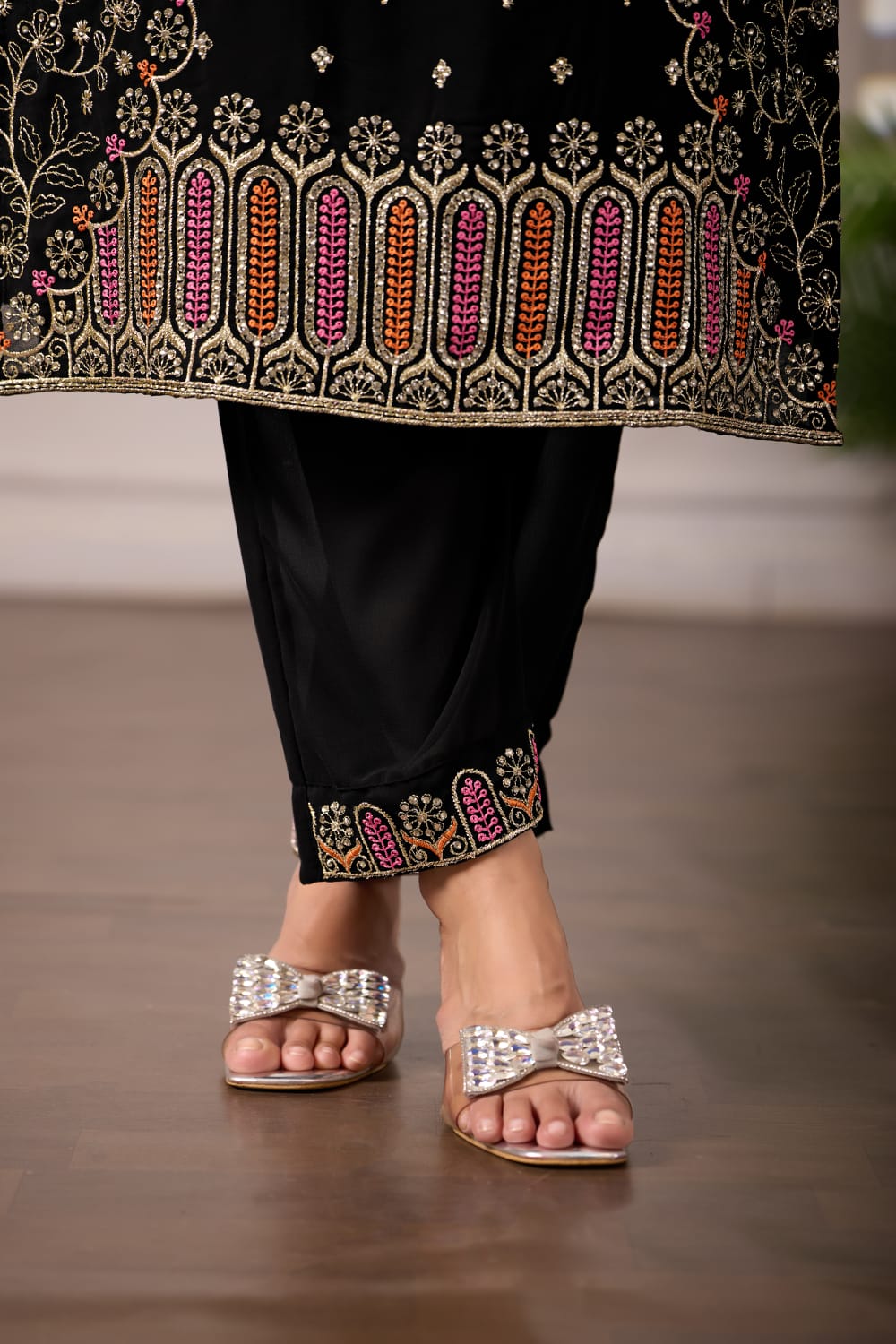 Premium and elegant designer black stylish suit for women